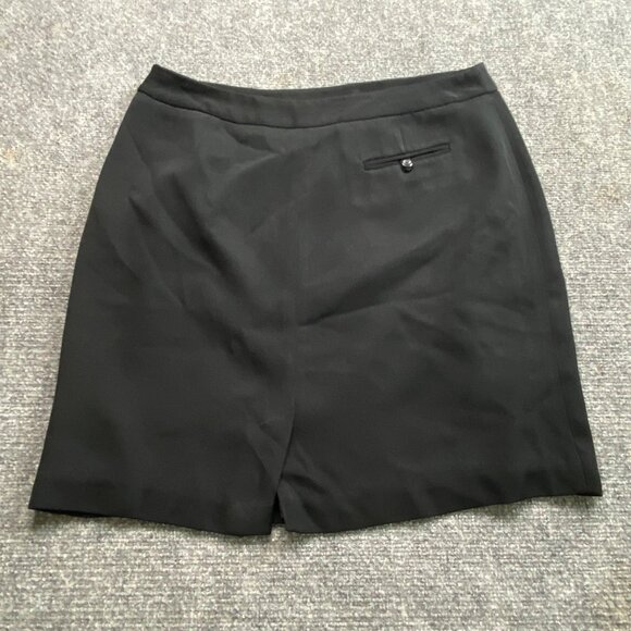 Apostrophe Essentials Skirt‎ Womens 16 Black Lined Slit Business Office Wear - Picture 8 of 10